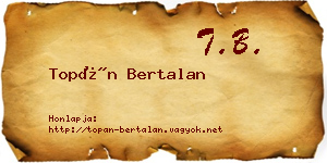 Topán Bertalan névjegykártya